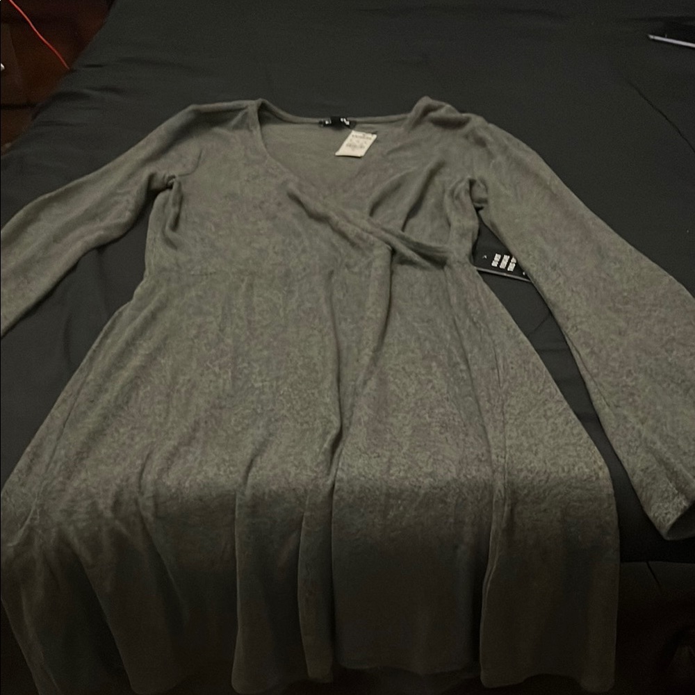 Gray Long Sleeve Dress